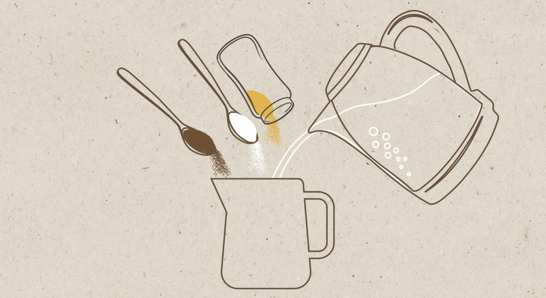 Добавьте все ингредиенты в питчер и перемешайте