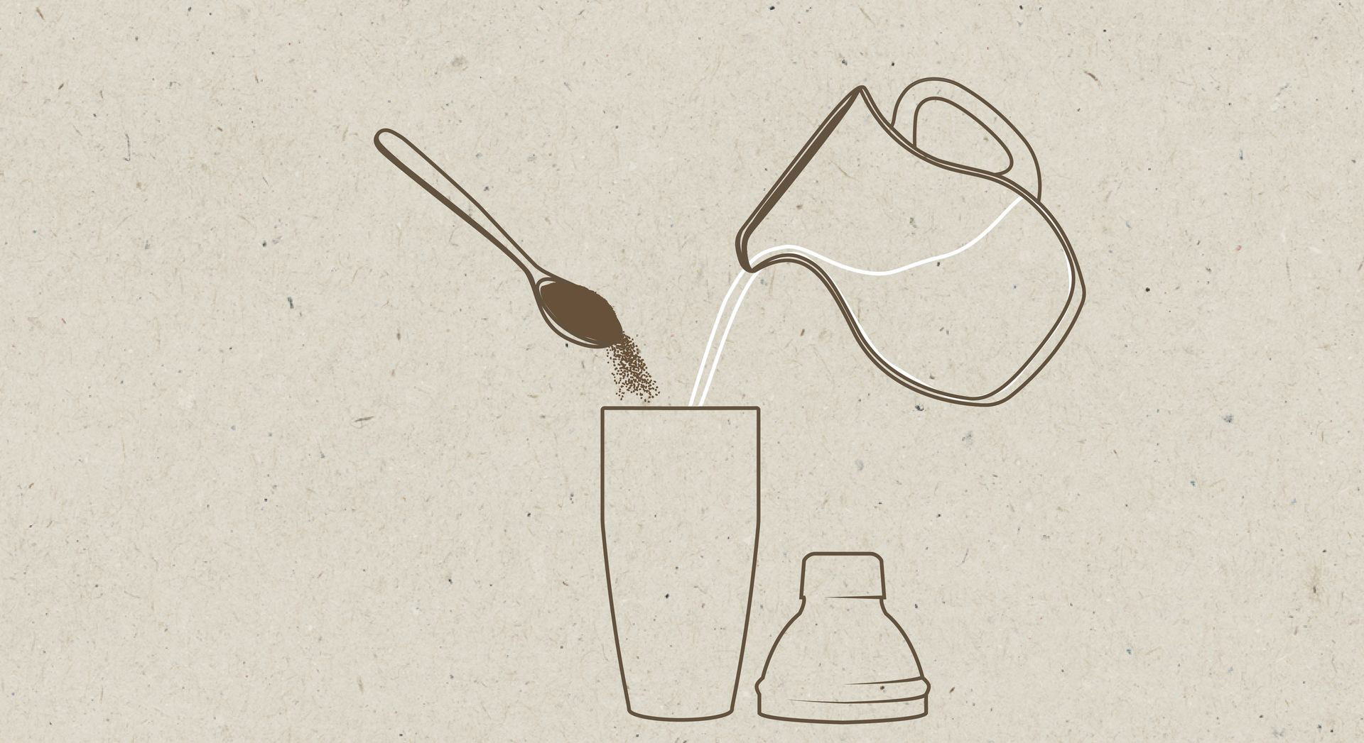 Смешайте кофе и теплую воду в шейкере