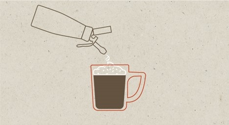 Аккуратно влейте крем к кофейной основе