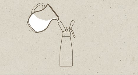 Залейте в сифон сливки