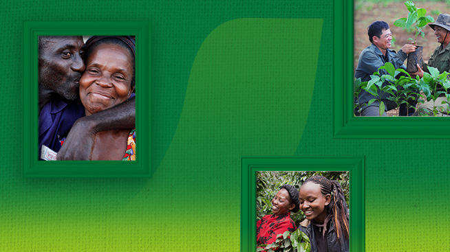 Happy coffee growers and farmers 